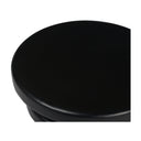 Close up angle view of Clyde end table top showing smooth matte black finish and rounded edge