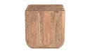 Keaton solid wood square end table alternative straight side view showcasing flat solid panel
