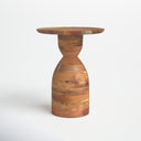 Salvador natural mango wood hourglass sculptural end table alternative side studio view