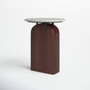 Trace round marble top side table alternative three-quarter studio view
