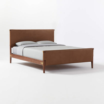 Tomas Brown Leather Bed