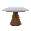 Close-up of the Skyler dining table rectangular surface showing its light wood grain and subtle textured finish.