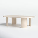 Jefferson oval light wood coffee table alternative three-quarter studio view