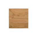 Top down view of Legacy square table showing natural honey wood grain tabletop surface