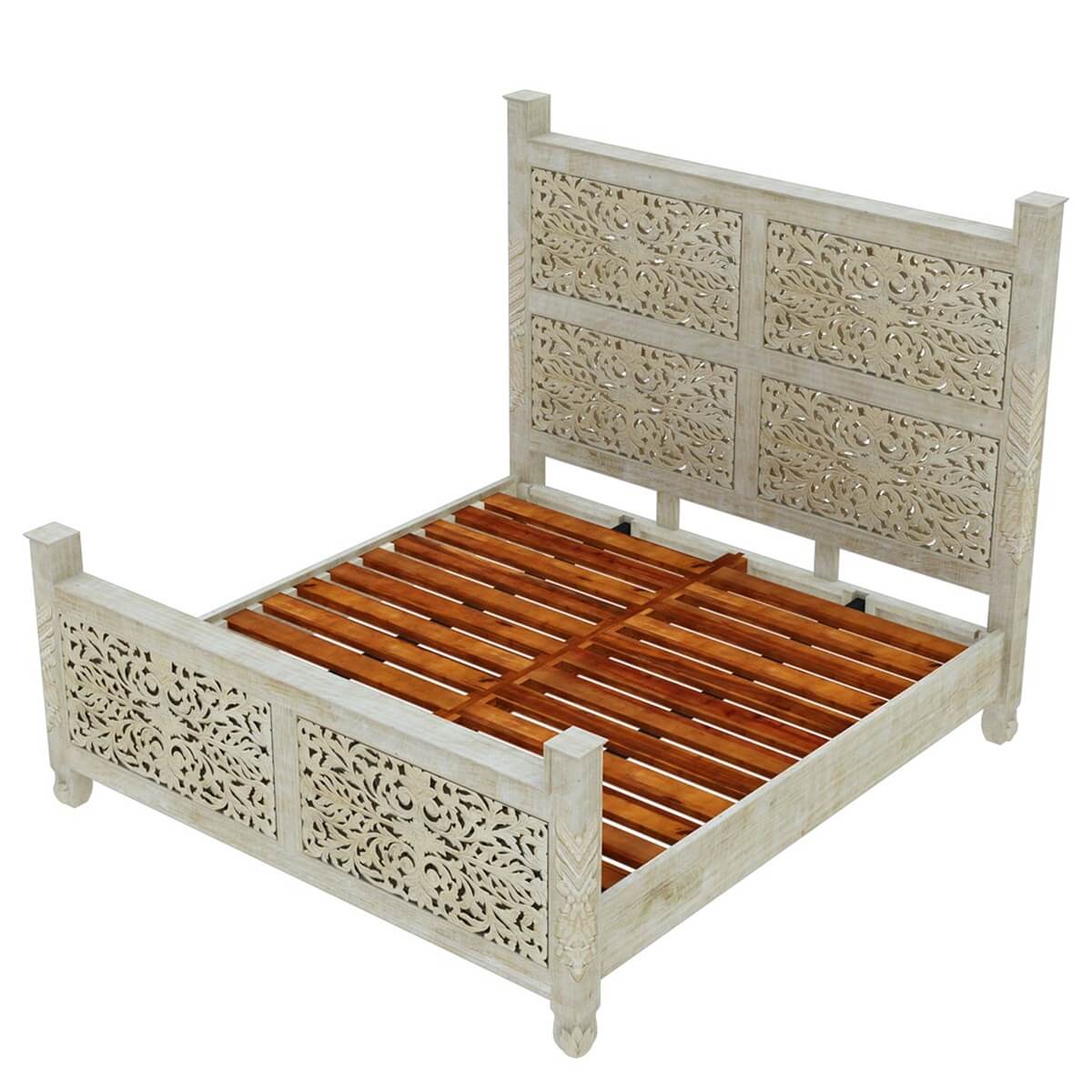 Callahan Solid Wood Hand Carved Platform Bed