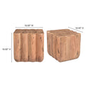 Keaton square solid wood end table dimensions diagram showing height width and depth