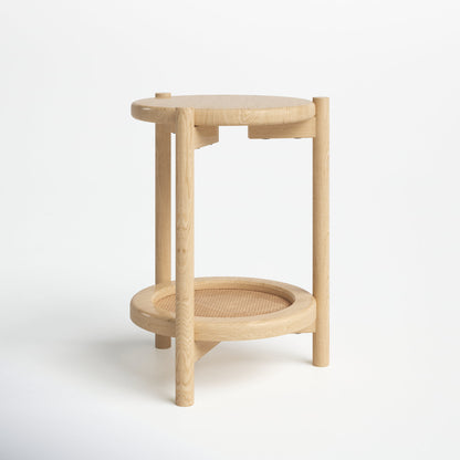 Jerry Natural Wood and Rattan End Table