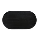 Top view of the black Byron Oval 6 Seater Dining Table showing the smooth oval tabletop and rounded corners.