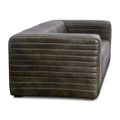 Orlando Genuine Leather Square Arm Chesterfield Sofa