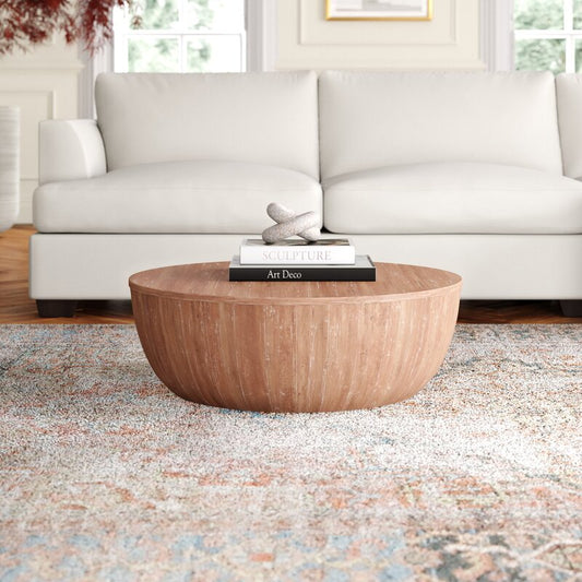 Emir Solid Wood Single Drum Coffee Table