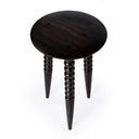 Top down angle view of Butler Fluornoy wood accent table in black dark espresso finish