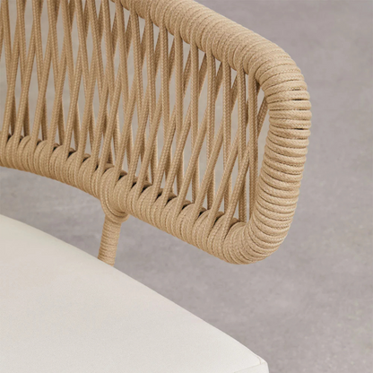 Ricky Dining Chair in Iron and Braided Rope