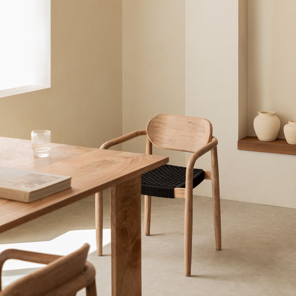 Gatlin Wooden Dining Chair with Armrests