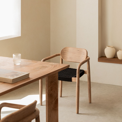 Gatlin Wooden Dining Chair with Armrests