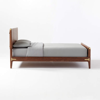 Tomas Brown Leather Bed