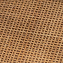 Macro texture view of Jerry end table shelf showing woven cane rattan web pattern