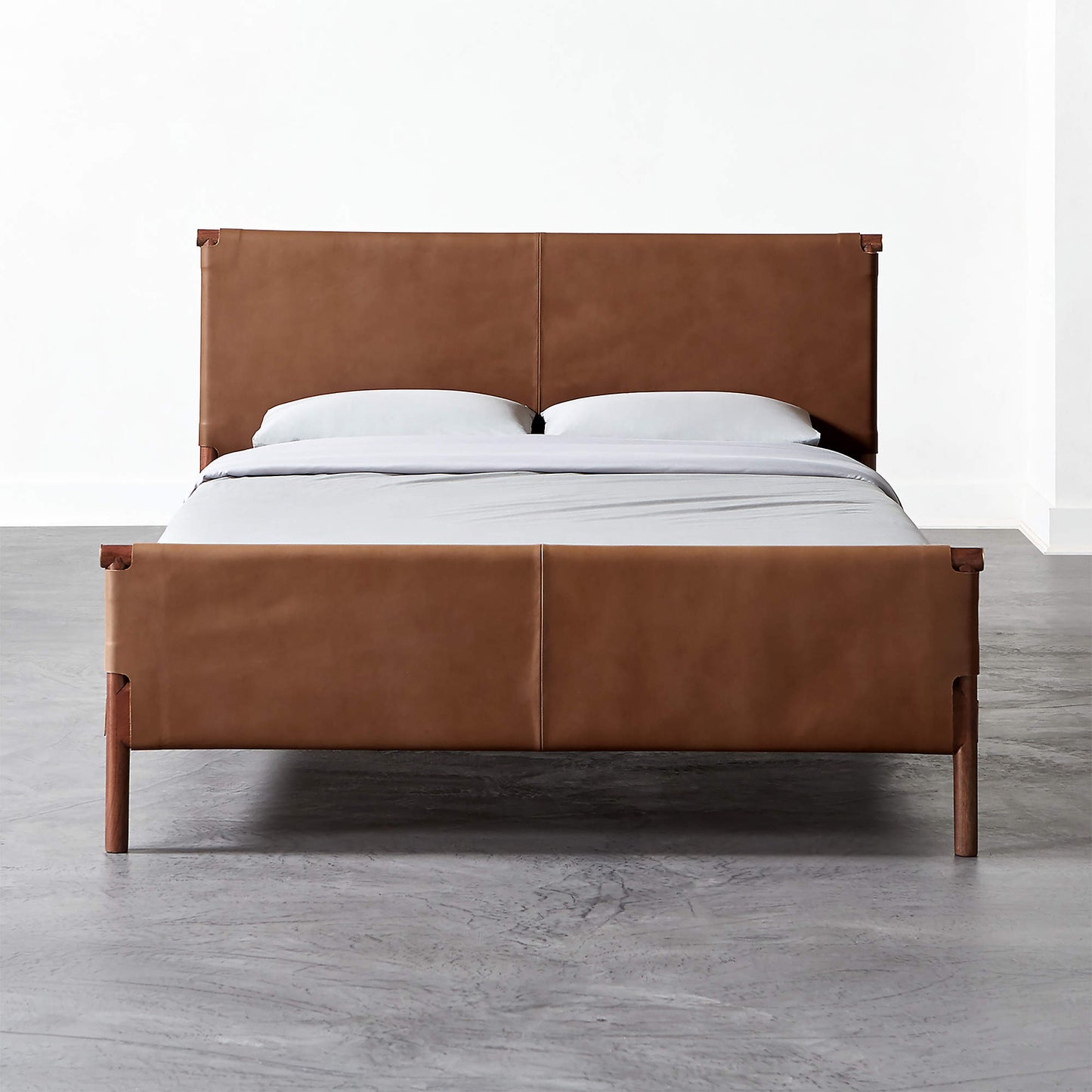 Tomas Brown Leather Bed