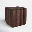Keaton dark brown solid wood square end table alternative three-quarter studio view
