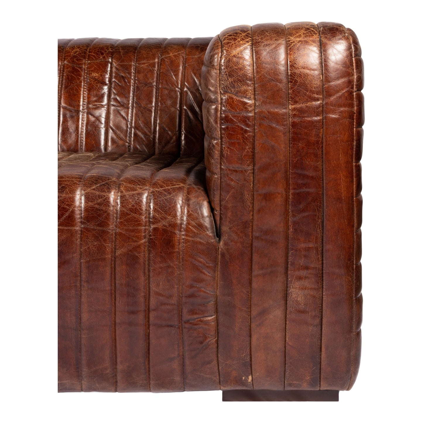 Orlando Genuine Leather Square Arm Chesterfield Sofa