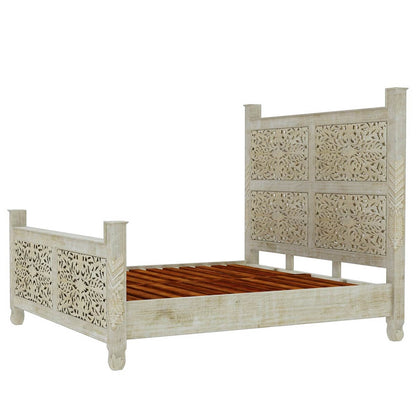 Callahan Solid Wood Hand Carved Platform Bed