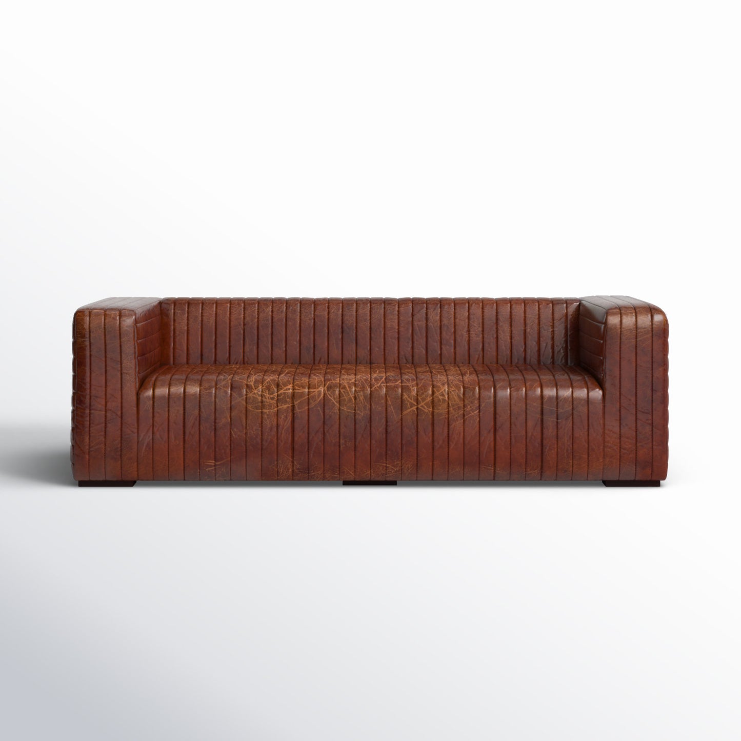 Orlando Genuine Leather Square Arm Chesterfield Sofa