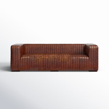 Orlando Genuine Leather Square Arm Chesterfield Sofa