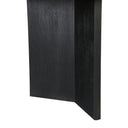 Close-up of the black Byron dining table showing the textured tabletop surface and softly rounded edge detail.