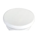 Close up angle view of Clyde end table top showing smooth white finish and rounded edge