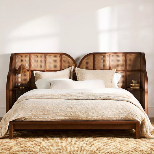 Langston Rattan Nightstand Bed