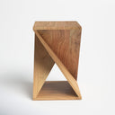 Legacy solid wood geometric abstract end table straight front studio view