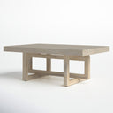 Mauricio rectangular light wood coffee table alternative three-quarter studio view