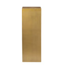 Karson tall brushed gold pedestal column side table straight front studio view