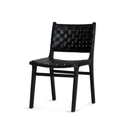 Cassius Chair — Black and Black Leather (Set of 2) Furniture BoutiQ