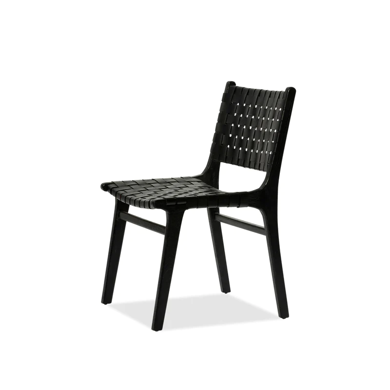 Cassius Chair — Black and Black Leather (Set of 2) Furniture BoutiQ