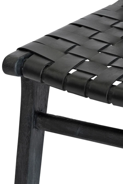 Cassius Chair — Black and Black Leather (Set of 2) Furniture BoutiQ