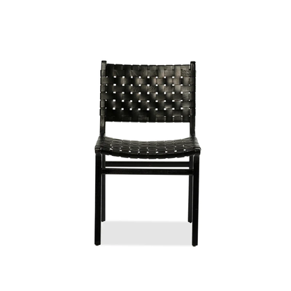 Cassius Chair — Black and Black Leather (Set of 2) Furniture BoutiQ