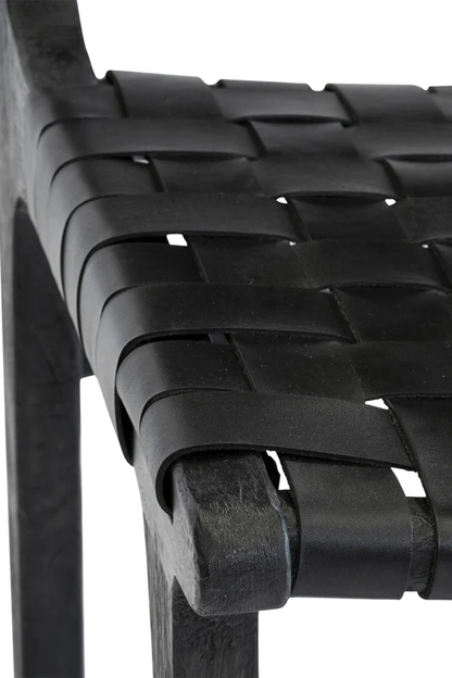 Cassius Chair — Black and Black Leather (Set of 2) Furniture BoutiQ