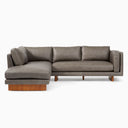 Corbin Leather 2-Piece Bumper Chaise Sectional Furniture BoutiQ