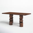 Alfredo rectangular dark brown wood coffee table alternative three-quarter studio view