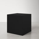 Dante modern black finish metal cube end table alternative three-quarter studio view