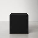 Dante modern black finish metal cube end table straight front studio view
