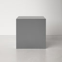 Dante modern silver finish metal cube end table secondary straight front studio view