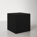 Dante modern black finish metal cube end table three-quarter studio view