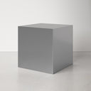 Dante modern silver finish metal cube end table secondary three-quarter studio view
