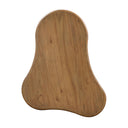 Top down view of Reese natural light oak organic kidney shaped coffee table showing wood grain tabletop surface