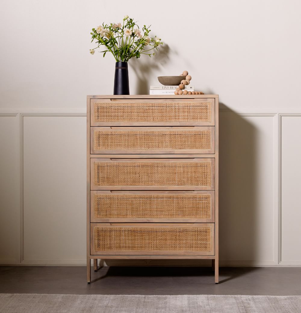 Diego Rattan 5-Drawer Dresser Furniture BoutiQ