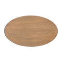 Top down view of Quinton oval coffee table showing natural wood grain tabletop surface