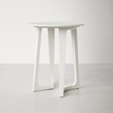Gideon white round end table alternative three-quarter studio view