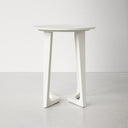 Gideon white round end table straight front studio view