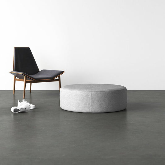 Grady Polyester Round Cocktail Ottoman Furniture BoutiQ